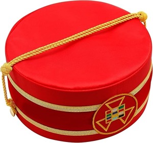 Gorra de Capítulo del Arco Real de Alto Sacerdote Anterior - Bordado a Máquina Rojo - Gorra/Moño Masónico Importado - Product Image 6