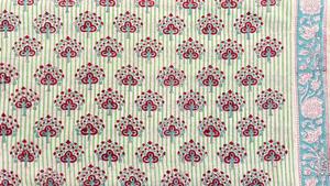 Elegant Block Printed Cotton Fabric Eco Friendly Reusable Floral Custom Print Hand Block print Fabric Bulk Order Supplier - Product Image 3