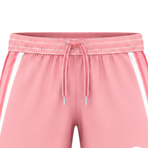 Pantalones Cortos de Rugby Rosa Bebé y Blanco Personalizados, Uniforme de Equipo, Transpirable, Ligero, Ropa Deportiva Personalizada para Entrenamiento, Rendimiento Atlético - Product Image 5