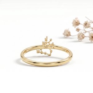 Bague Diamant Sagittaire, Bijou de Voyage, Style Aventure Doré, Luxe, Tendance, Cadeau, Nouveauté 2026 - Product Image 1