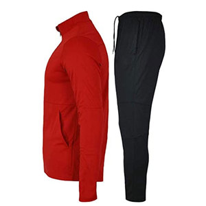 Men's Red Hooded Full Zip Sweatshirt Black <b>Pants</b> Color Blocking Pattern Casual Winter Wear 100% Cotton <b>Thermal</b> Fleece Streetwear - Product Image 4