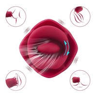 Rose Tulip Klitoris-Vibrator Leistungsstarker Mini-Klitoris-Massager Orale Sexspielzeuge Nippelklemmen Zungen-Leck-Stimulator für Frauen
