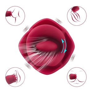 Vibrateur Clitoridien Rose <span class=keywords><strong>Tulipe</strong></span> Puissant Mini Masseur Clitoridien Jouets Sexuels Oraux Pinces à Tétons Stimulateur Clitoridien Lèche-Langue pour Femme - Product Image 3