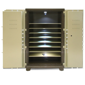 Caja Fuerte Grande WELKO US1650 LED de Dos Puertas Blanca de Acero Inoxidable de 2 mm con Cerradura de Llave, Resistente al Fuego y Antirrobo - Product Image 2