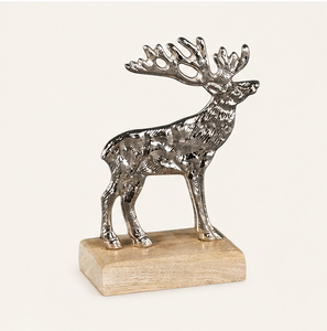 Handcrafted 3D Chrome Reindeer Statue Elegant Metal Deer Craft Ornament For Festive Mantel Display & Nordic Style <b>Winter</b> <b>Decor</b> - Product Image 3