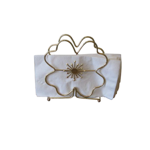 Porte-serviettes en métal doré de qualité supérieure, support à mouchoirs au design élégant avec base en bois, organisateur de serviettes à prix abordable - Product Image 2