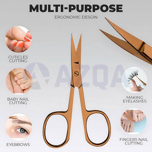 Ciseaux de beauté multi-usages en acier inoxydable extra-affûtés pour la coupe des cuticules, la taille des sourcils et les soins de toilettage - Product Image 4