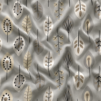Tissu imprimé 100% polyester à motif de feuilles, tissu tissé doux pour la décoration de la maison, rideaux, ameublement