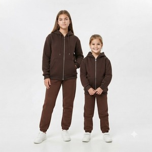 Chándal rosa con capucha para niñas, sudadera con cremallera completa y bolsillos laterales, corte holgado informal, ropa de otoño - Product Image 3