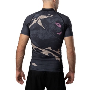 Wholesale <b>Custom</b> Sublimated Printed High Quality <b>Compression</b> Rash Guard <b>Shirts</b> 100% Polyester Quick Dry Anti UV 300g Sports Wear - Product Image 2