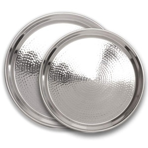 Plateau de service décoratif pour restaurant, café, maison, plateau en acier inoxydable, organisateur de table, plateau de rangement vintage - Product Image 2