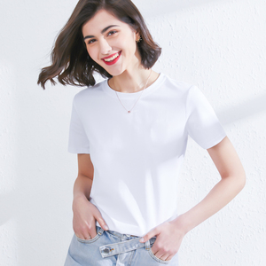 Camiseta de Manga Corta Casual para Mujer, Talla Grande, Oversize, Transpirable, de Algodón Orgánico Ecológico, con Diseño Personalizable - Product Image 6