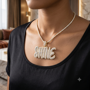 Pendentif en argent 925 avec moissanite taille brillant, plaqué rhodium, collier personnalisé avec initiale ou nom, style bling hip-hop unisexe - Product Image 5