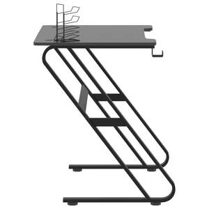 Bureau de jeu ergonomique moyen en bois d'ingénierie noir pour joueurs - Product Image 5