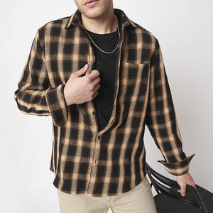 Camisas de Franela de Algodón Grueso para Hombre, Diseño a Cuadros con Cuello Alto y Botones, Talla 6XL, Unidad Individual, Personalizables con Logotipo - Product Image 1