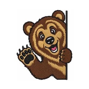 Bear Head Embroidered Iron-<b>On</b> <b>Patch</b> for Jackets and Hoodies Nonwoven Felt Applique Decoration - Product Image 4