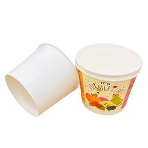 Kraft <b>Paper</b> Eco-friendly Disposable Salad Bowl with PET Lid Self Erecting Cylinder Shape for Food Packaging - Product Image 4