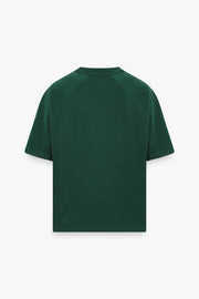T-shirt homme vert foncé, design uni, manches courtes, coton respirant, logo personnalisé, vêtements décontractés, vente en gros, coupe estivale - Product Image 6