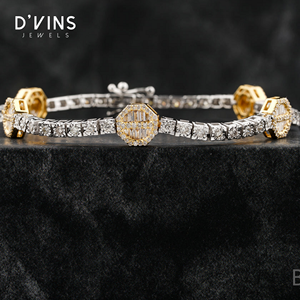 New Design Iced Lab Grown Brilliant Cut Diamond 10K Solid Gold VVS Tenisha Link Chain Unisex IGI Certified D'VINS JEWELS BR25 - Product Image 6