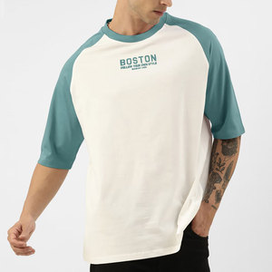 Men's Breathable <b>Raglan</b> <b>Sleeve</b> <b>T</b>-<b>Shirt</b> O-Neck Casual Oversized Fit Regular Length 100% Cotton Jersey Material - Product Image 4