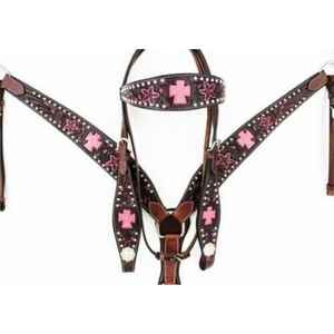 Pechera Ecuestre Occidental de Cuero Brillante Tallado de Calidad Premium y Duradera con Halter de Acero Inoxidable |   Fancy Tack 2026 - Product Image 1