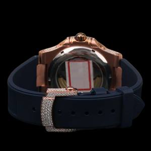 Montre-bracelet élégante et unisexe, cadran carré en caoutchouc noir personnalisé avec diamant moissanite rond, nouvelle collection - Product Image 3