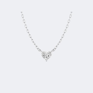 Collar con Colgante de Plata de Ley 925 con Diamante Cultivado en Laboratorio en Forma de Corazón para Mujer, Regalo Romántico de Aniversario, Certificado IGI SGL, 0.50ctw - Product Image 1