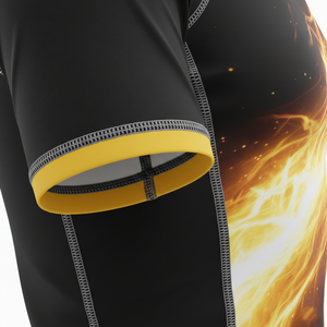 T-shirt de compression à manches courtes premium, sublimé, respirant, avec coutures renforcées, tissu durable, pour MMA, BJJ, surf et entraînement. - Product Image 5