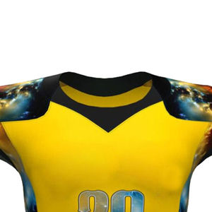 Camiseta de Fútbol Amarilla Sublimada Personalizada para Hombre, Manga Corta, Secado Rápido, Ajustada, Ropa Deportiva de Poliéster para Todas las Temporadas - Product Image 4
