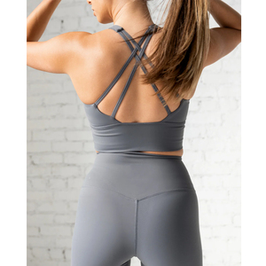 Women Yoga Set 2 Piece Black Crop Top High Waist Leggings Full Length Breathable Spandex Polyester Activewear - Product Image 2