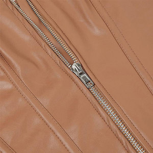 Women's PU <b>Leather</b> <b>Corset</b> Strapless Zipper Closure Waterproof Solid Color V-neck Sexy Club Outerwear Regular Length - Product Image 4