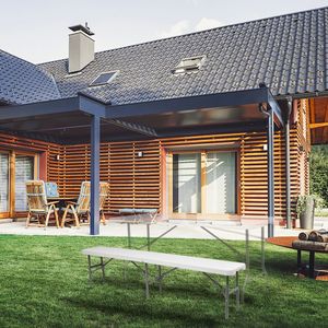 Banco Plegable Portátil de Plástico Blanco de 6 Pies, Banco de Picnic para Interiores y Exteriores con 3 Patas, Muebles de Patio XH - Product Image 2