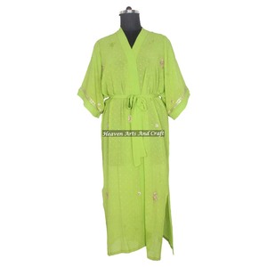KL016 Abstract Women Pure Silk Vintage Sari Kimono Long Free Size Adjustable Vintage Sari Kimono Long Jacket Women Silk Vintage - Product Image 2