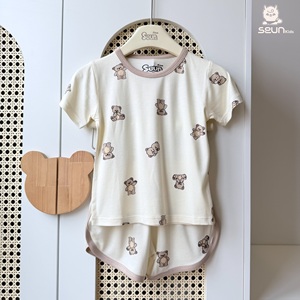 Ensemble de vêtements en viscose pour enfants, garçons et filles, imprimé, vêtements d'été, respirant, doux, léger, fabriqué au Vietnam, toucher ultra-doux - Product Image 6