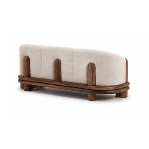 Sofá de Tres Plazas de Madera de Teca Sólida de Primera Calidad, Muebles Contemporáneos para Salón, Hotel, Villa o Apartamento - Product Image 5