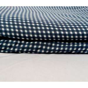 Tissu en coton 100% indien fait main, imprimé au bloc, à carreaux carrés, matière première pour robes, vente en gros - Product Image 6