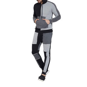 Conjunto Deportivo Informal con Capucha para Hombre, Color Sólido, Bloques de Color, Manga Larga, Bolsillos Laterales, Material Transpirable de Poliéster y Algodón - Product Image 3