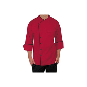 เสื้อเชฟแขนสั้นพรีเมียมปรับแต่งได้ สวมใส่สบาย ทนทาน เหมาะสำหรับร้านอาหารและบาร์ ใช้ในร้านเบเกอรี่ ผลิตจากผ้าโพลีเอสเตอร์ผสมคอตตอน - Product Image 1