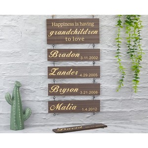 Letreros de Madera Personalizados con Nombres, Letreros de Madera Contrachapada para Familias y Descendientes, Decoración del Hogar Personalizada al por Mayor - Product Image 1