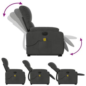 Sillón Reclinable Eléctrico de Masaje con Función de Elevación, Color Gris Oscuro - Product Image 6