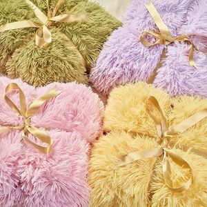 Premium Purple Orchid 50\" X 65\" Solid Faux Long Fur <b>Throw</b> Blanket Soft and Fuzzy <b>for</b> <b>Bed</b> or Couch - Product Image 6