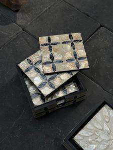 Square Mother of Pearl Inlay Eco-Friendly Classic Design Handmade Coaster Cup Mats <b>Table</b> <b>Decoration</b> <b>Accessories</b> - Product Image 4
