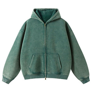 Sudadera con Capucha Vintage de Alta Calidad Personalizable para Hombre, Lavado Ácido, Moda Casual de Invierno, Ropa Urbana, Felpa Suave, Uso Diario, 100% Algodón - Product Image 1