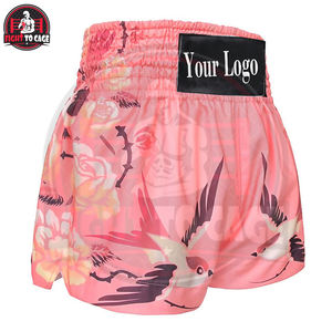 Pantalones Cortos de Muay Thai para Adultos Unisex, Ligeros, Transpirables, Elásticos, Estampados en Color Sólido, 100% Poliéster, Último Estilo - Product Image 3