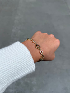 Pulsera de Diamantes Cultivados en Laboratorio con Certificación IGI, Corte Brillante Clásico, 0.75 CT, Eslabones Abiertos en Forma de Trébol con Pavé Alternante, Oro Sólido de 18K/14K/10K - Product Image 1
