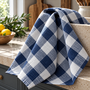 Paños de Cocina de Lino Tejido a Cuadros, Orgánicos, para Uso en la Cocina, Comedor, Limpieza del Hogar, Hechos a Medida, MOQ Bajo, Sostenibles y Reutilizables - Product Image 1