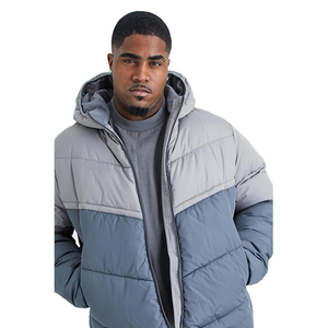Fashion Style Solid Color Canvas Patchwork Stand Collar Hooded Waterproof Thick <b>Warm</b> Winter Puffer <b>Jacket</b> for <b>Men</b> - Product Image 6