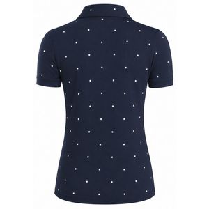 Polo Azul Marino Estampado para Mujer, Manga Corta, Ropa Deportiva Informal, Top Cómodo para Golf, Entrenamiento y Ejercicio - Product Image 2