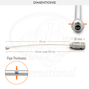 Aiguille d'alimentation incurvée en acier inoxydable avec embout Luer-Lock 3,3 mm 18G x 73,5 mm, tube d'alimentation réutilisable pour oiseaux - Product Image 3