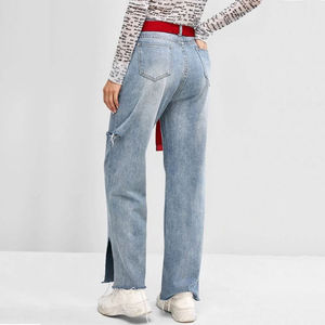 Pantalon extensible personnalisé pour femme, jean skinny déchiré élastique, style streetwear, prix de gros abordable - Product Image 2